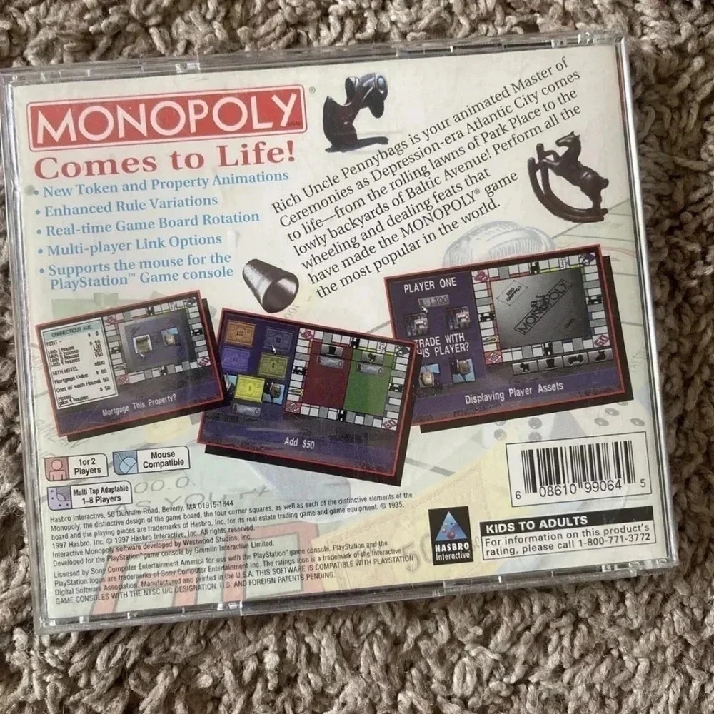 Monopoly (Sony PlayStation 1, 1998) Complete and Tested